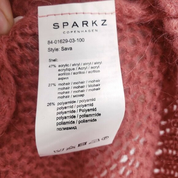 SPARKZ COPENHAGEN Pullover Sweater Mohair Blend Cherry Pink - Picture 8 of 9